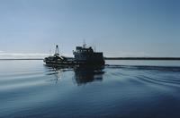 Boat on calm ocean - Krasneno, Russia